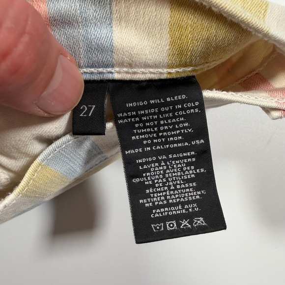 J BRAND Skinny Leg Candy Stripe Jeans Women's Size 27 Pastel Stripes - Picture 3 of 8